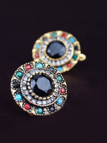 Antique Style Traditional Look Studded Stone Gold Plate...