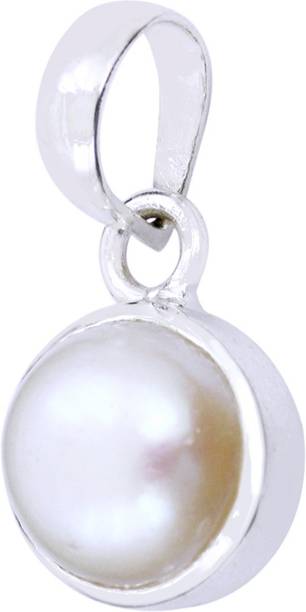 5.25 Ratti Moti Gemstone Silver Pearl Stone Pendant