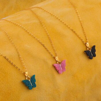 Royal Pink stone pendant Anti Tarnish Anti Allergic cha...