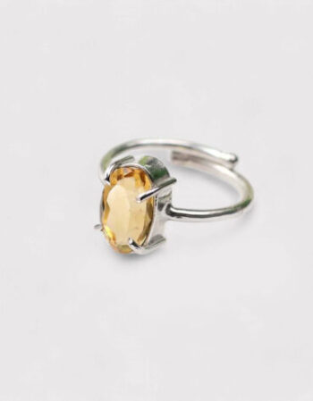 Citrine Diamond Cut Ring