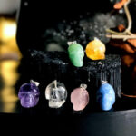 Skull Shaped Crystal Pendants - Halloween