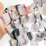 Amethyst Slice Beads - Amethyst Slices - 1 STRAND - (CHN-BD-15)