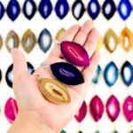 Agate Druzy Crystal Pendants Extra Grade Agates Marquise Shape