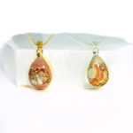 Mexican Opal Freeform Pendants with Electroplated 24k Gold/Silver Plated Bail (S36B1b)