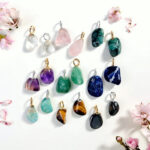 Gemstone Tumbled Stone Pendants with Fancy Bail - Small (S24B21)