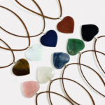 Heart Slice Pendants with Silver Toned Bail (RK34B16)