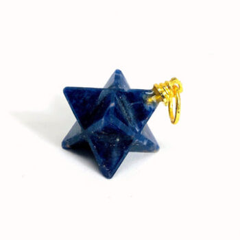 Sodalite Merkaba Star with Gold Toned Bail (11BROWNSHELF-45-02)