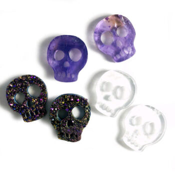 Gemstone Skull Cabochons - Halloween Decor(RK33B25)