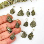 Pyrite Pendants with Silver toned Bail