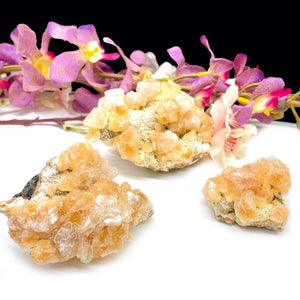 Orange Heulandite on Mordenite Cluster (Karmic Healing & Creativity)