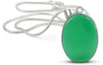 AAA Green Onyx Pendant Natural Crystal Pendant Oval Pendant