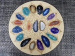 Agate Slice with Moon Phase Design - Choose Drilled or Un-Drilled - Geode Slice - Jewelry Supplies