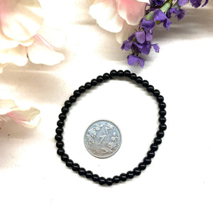 Black Onyx Round Bead Bracelet (Inner Strength)
