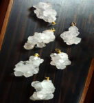 Crystal Quartz Cluster Pendant - Gold Tone Wire Wrapped 1, 5, or 10 pcs  (11BROWNSHELF-21)