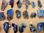 Mystic Blue Titanium Crystal Cluster Point Pendant with Gold or Silver Plated Bail (RK37B23-08)