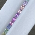 4x3mm Natural Unheated Fancy Rainbow Sapphires Good Quality Shape EMERALD CUT Loose Stones Ring Set 10 Stones L/T#03
