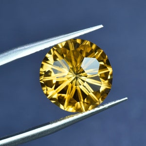 Round Shape Citrine Loose Stone,Natural Faceted Yellow Crystal?Loose Gemstone for Jewelry Making