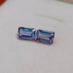 Alexandrite stones, Octagon cut Alexandrite stones, Alexandrite stone pair, 12x8 mm Alexandrite, color change stone, Lab grown Alexandrite