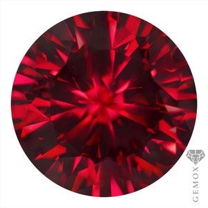 Ruby Genuine Red Corundum Top Quality Faceted Loose Gemstone Round Cut Lab-Grown Raspberry Red Stone EU.