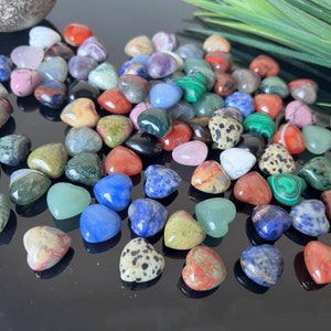 Bulk Mixed Mini Heart Crystal, Small Puffy Heart Gemstone, Quartz Crystal Heart, Crystal Gift, Mystery Crystal, Healing Stone, Pocket Stone