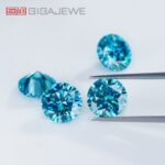 GIGAJEWE Ocean blue moissanite,Loose moissanite,Loose gemstone,Loose stone,Jewelry making stone,Round moissanite