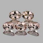 6x4mm 5 pieces Oval AAA Fire Natural Peach Pink Morganite {Flawless-VVS} , Natural Loose Gemstone for Jewelry