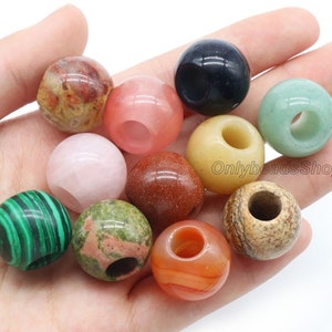20mm Mixed Types of Gemstone,Loose Rondelle Beads,Natural Gemstone Beads,Large Hole 8mm Beads for Jewelry Making,Wholesale Bead,DIY Jewelry