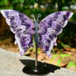 A pair Natural Dream amethyst Butterfly Wings?Crystal Butterfly?Wings Carved?Crystal ornament, Home decor?Crystal gift?Crystal healing
