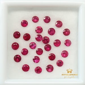 2.3 - 2.5 MM 26 Pcs Natural Ruby Round Diamond Cut Loose Gemstone Lot 1.70 CT , Natural Gemstones