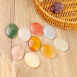 Natural Crystal Worry Stone, Meditation Crystal Pocket Stone, Amethyst|Rose Quartz|Crystal, Healing Gems, Energy Crystal, Relaxation Gifts