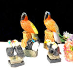 Small Crystal Birds on Pyrite Cluster/ Aragonite Log (Parrots,Eagles, Penguins)