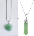 MARMORIS ECOM Green Jade Heart & Pencil Shape Healing Crystal
