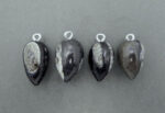 Orthoceras Teardrop Fossil Drop Pendant with Silver Tone Bail (RK36B28-09)