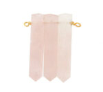 Triple Rose Quartz Pencil Point Pendant with Gold Plated Wire Bails (11BROWNSHELF-77-01)