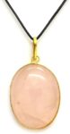 Rose Quartz Crystal Oval Gold Plated Pendant