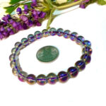 Titanium Aura Quartz Round Bead Bracelet (Astral Travel)